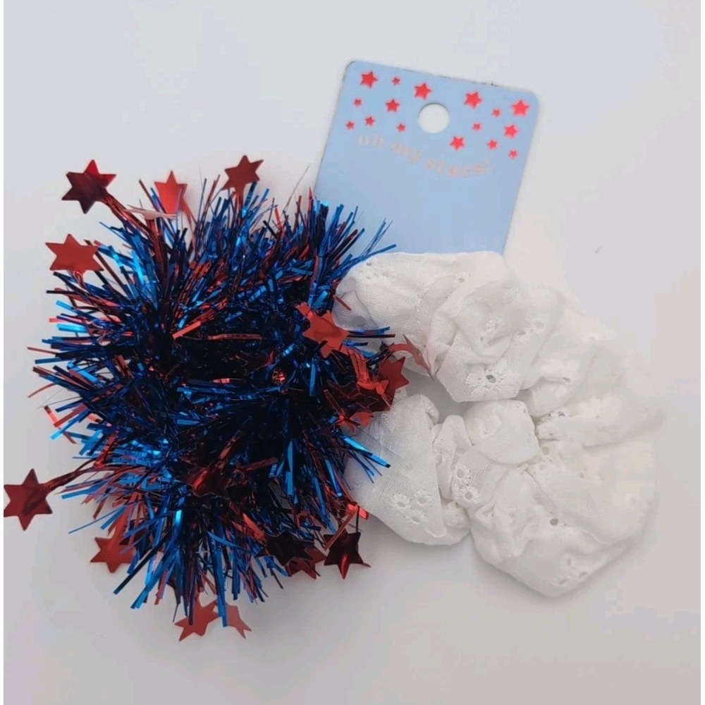 Oh My Stars Red White Blue Cowgirl Hair bands Star Design Patriotic NWT